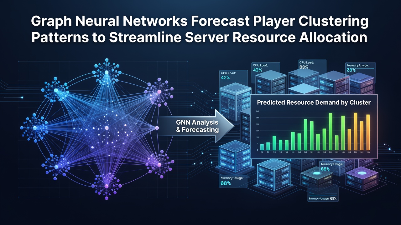 Server rack visualization showing dynamic resource allocation based on predicted player clusters
